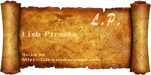 Lieb Piroska névjegykártya