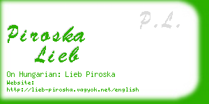 piroska lieb business card
